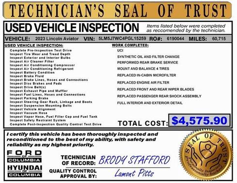2023 Lincoln Aviator Reserve RWD