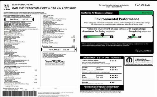 2025 RAM 2500 Tradesman Crew Cab 4x4 8' Box