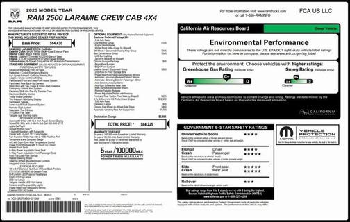 2025 RAM 2500 Laramie Crew Cab 4x4 6'4' Box