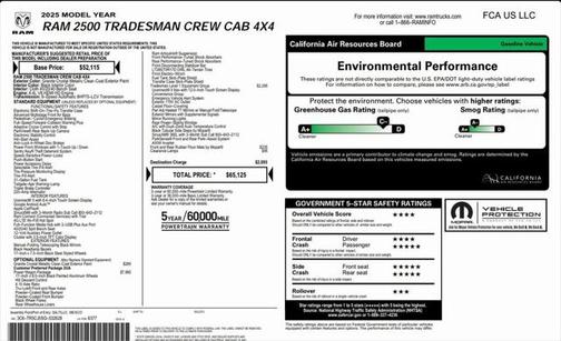 2025 RAM 2500 Tradesman Crew Cab 4x4 6'4' Box