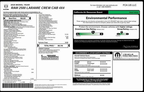 2025 RAM 2500 Laramie Crew Cab 4x4 6'4' Box