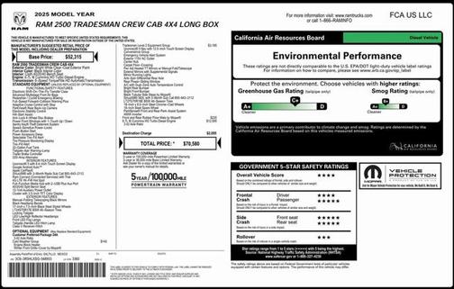 2025 RAM 2500 Tradesman Crew Cab 4x4 8' Box
