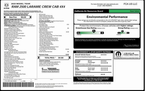 2025 RAM 2500 Laramie Crew Cab 4x4 6'4' Box