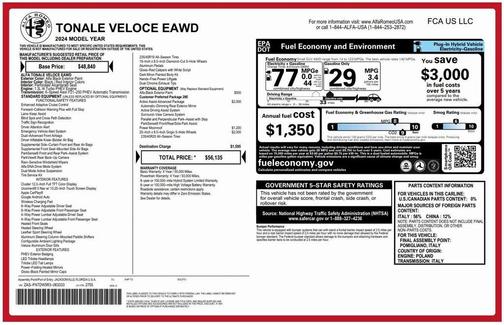 2024 Alfa Romeo Tonale Veloce EAWD