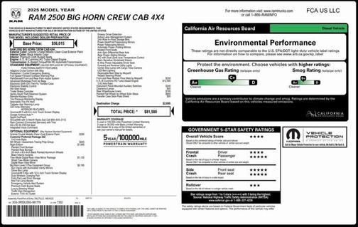 2025 RAM 2500 Big Horn Crew Cab 4x4 6'4' Box