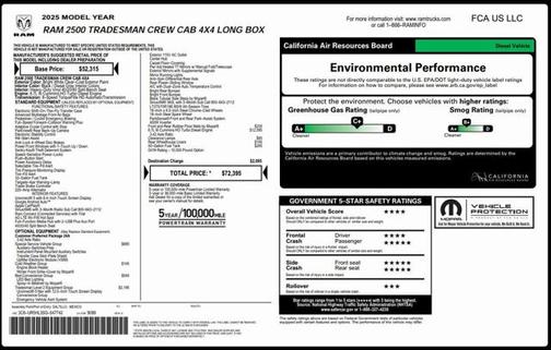 2025 RAM 2500 Tradesman Crew Cab 4x4 8' Box