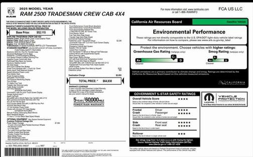 2025 RAM 2500 Tradesman Crew Cab 4x4 6'4' Box