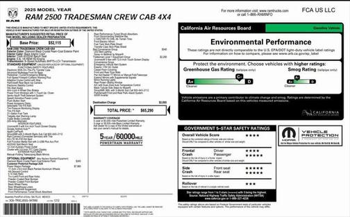 2025 RAM 2500 Tradesman Crew Cab 4x4 6'4' Box