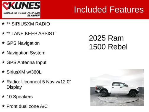 Bright White Clearcoat 2025 RAM 1500 Rebel