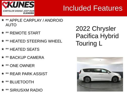 2022 Chrysler Pacifica Hybrid Touring L