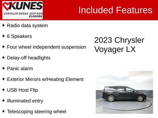 Brilliant Black Crystal Pearlcoat 2023 Chrysler Voyager LX