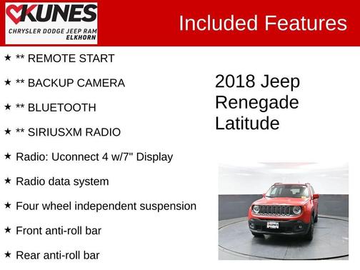 Colorado Red 2018 Jeep Renegade Latitude