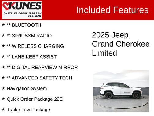 Bright White Clearcoat 2025 Jeep Grand Cherokee Limited