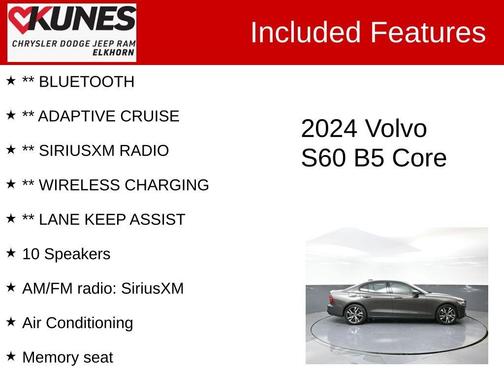 2024 Volvo S60 B5 Core Dark Theme
