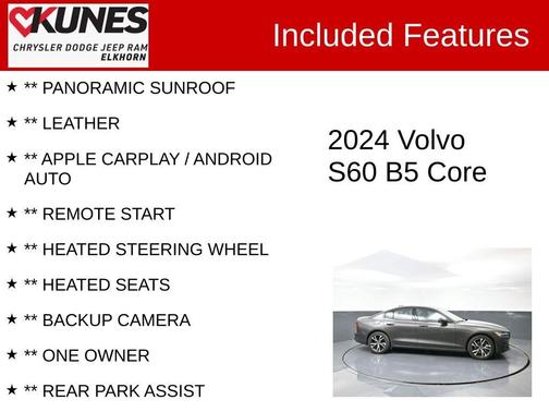 2024 Volvo S60 B5 Core Dark Theme