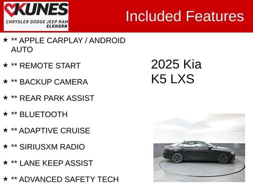 Aurora Black Pearl 2025 Kia K5 LXS