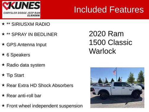 Bright White Clearcoat 2020 RAM 1500 Classic SLT