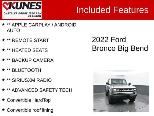 Iconic Silver Metallic 2022 Ford Bronco Big Bend