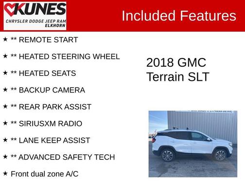 Summit White 2018 GMC Terrain SLT