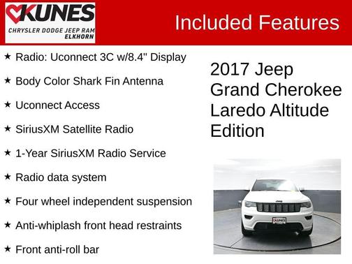 Bright White Clearcoat 2017 Jeep Grand Cherokee Altitude