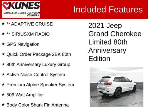 Bright White Clearcoat 2021 Jeep Grand Cherokee Limited