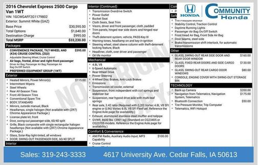 2016 Chevrolet Express 2500 Work Van