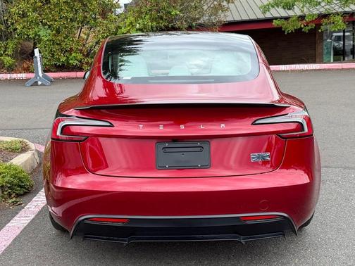 Red 2025 Tesla Model 3 Long Range