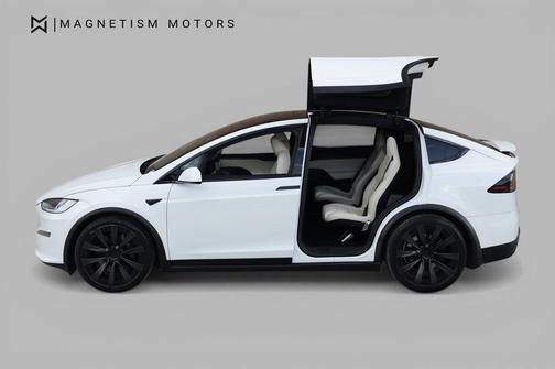 Pearl White Multi-Coat 2022 Tesla Model X Plaid Tri Motor All-Wheel Drive