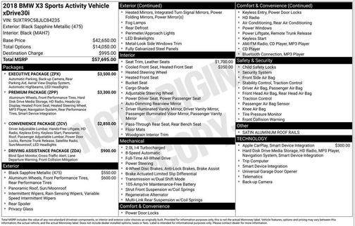 Black Sapphire Metallic 2018 BMW X3 xDrive30i