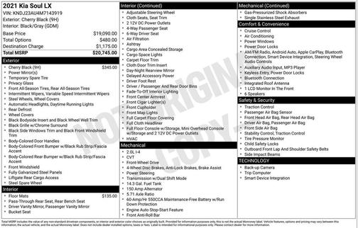 Cherry Black 2021 Kia Soul LX