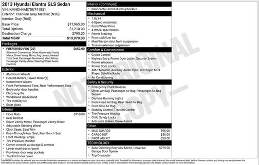 Titanium Gray Metallic 2013 Hyundai ELANTRA GLS