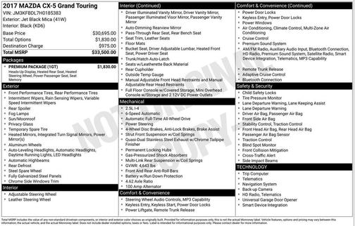 Jet Black Mica 2017 Mazda CX-5 Grand Touring