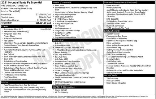 Shimmering Silver Pearl 2021 Hyundai SANTA FE SEL 2.4