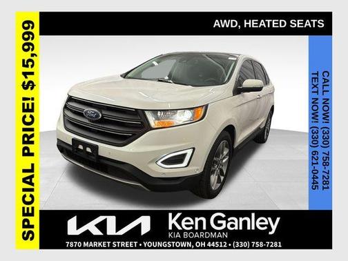 White Platinum Clearcoat Metallic 2018 Ford Edge Titanium