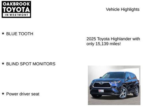 Blueprint 2025 Toyota Highlander XLE