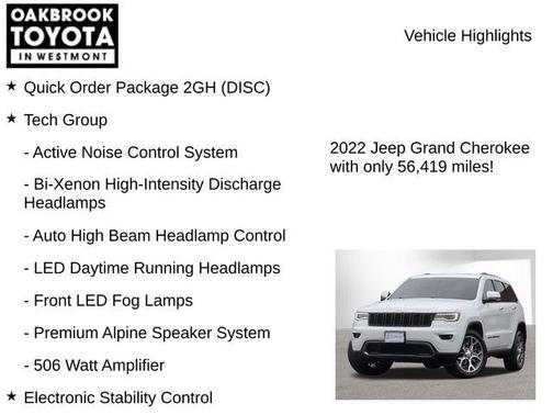 Bright White Clearcoat 2022 Jeep Grand Cherokee Limited