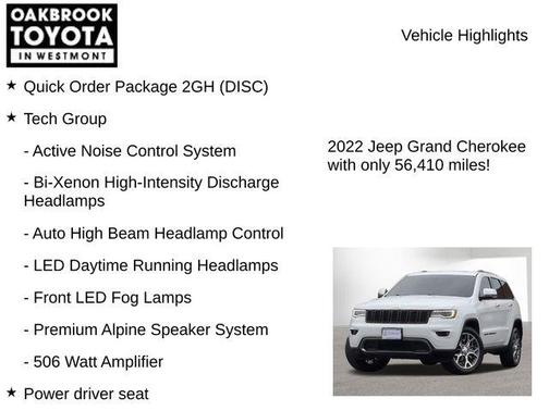Bright White Clearcoat 2022 Jeep Grand Cherokee Limited
