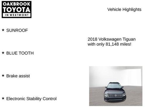 Deep Black Pearl Metallic 2018 Volkswagen Tiguan 2.0T S