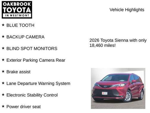 Ruby Flare Pearl 2026 Toyota Sienna XLE