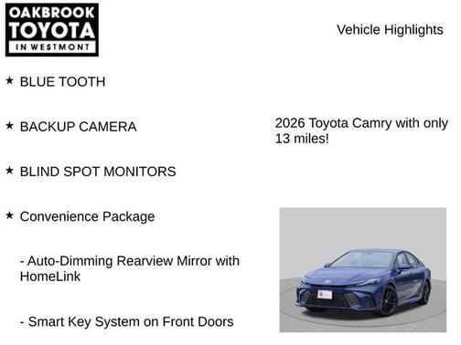 Reservoir Blue 2026 Toyota Camry SE