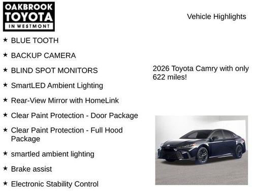 Midnight Black Metallic 2026 Toyota Camry SE