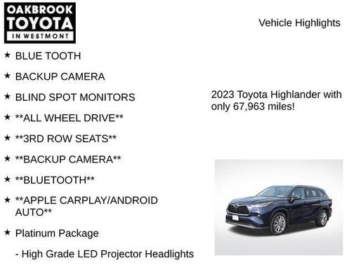 Blueprint 2023 Toyota Highlander Platinum