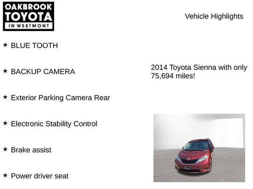 Salsa Red Pearl 2014 Toyota Sienna LE