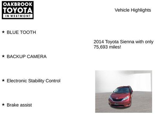 Salsa Red Pearl 2014 Toyota Sienna LE
