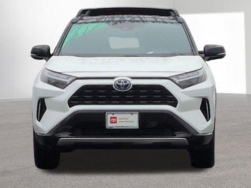 Wind Chill Pearl/Midnight Black Metallic 2023 Toyota RAV4 Hybrid SE
