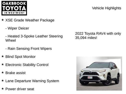 Blizzard Pearl/Midnight Black Metallic 2022 Toyota RAV4 Hybrid SE