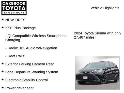 Midnight Black Metallic 2024 Toyota Sienna XSE 7 Passenger