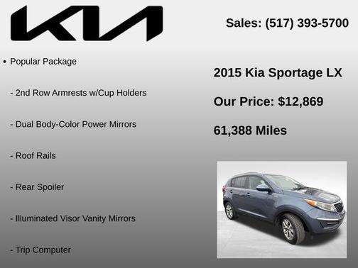 Twilight Blue 2015 Kia Sportage LX