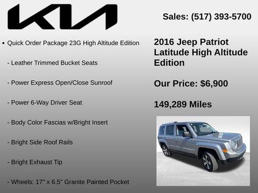 Billet Silver Metallic Clearcoat 2016 Jeep Patriot Latitude