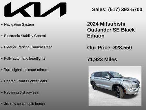Gray 2024 Mitsubishi Outlander SE Black Edition